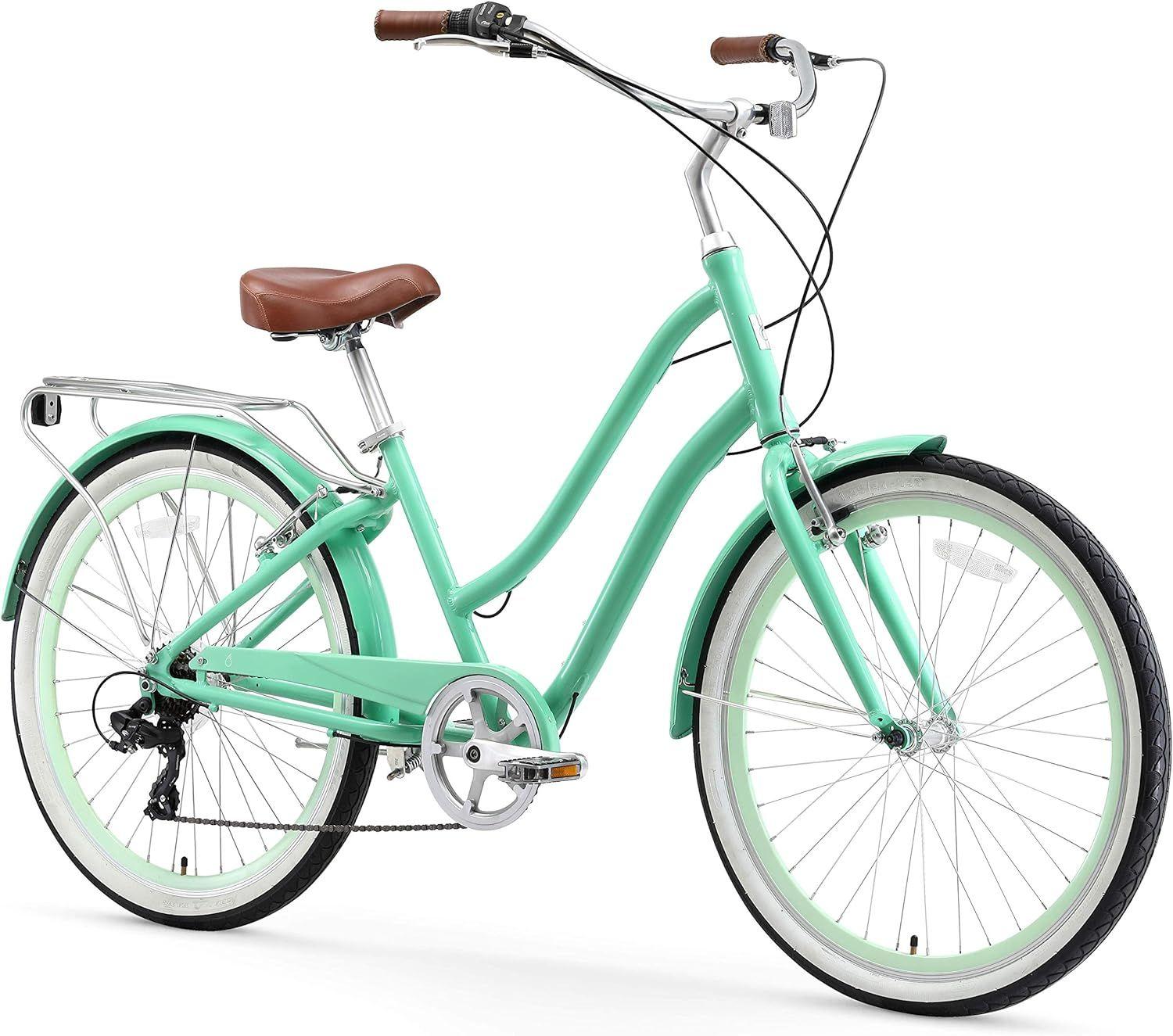 Sixthreezero EVRYjourney Steel Step-Through Touring Hybrid Bike (7 Speed) 26" - Mint Green - Excellent