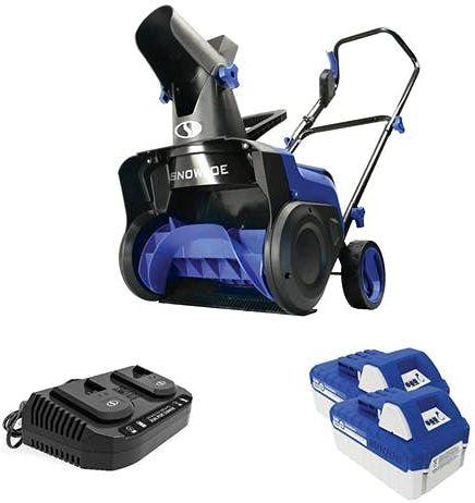 Snow Joe 48-Volt iON+ Cordless Snow Blower Kit (24V-X2-SB15) - Black/Blue - Excellent