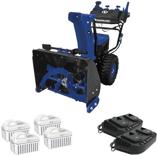 Snow Joe  Snow Blower Kit with Cordless Brushless Dual Stage Self-Propelled 24-Inch (24V-X4-SB24) - Black/Blue - Excellent