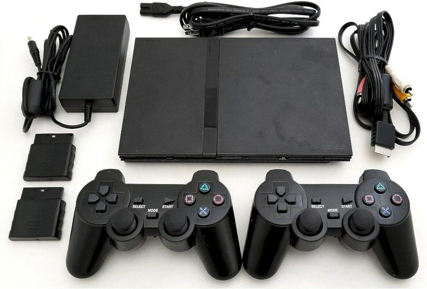 Sony PlayStation 2 Slim Gaming Console 2 Controllers (Bundle)