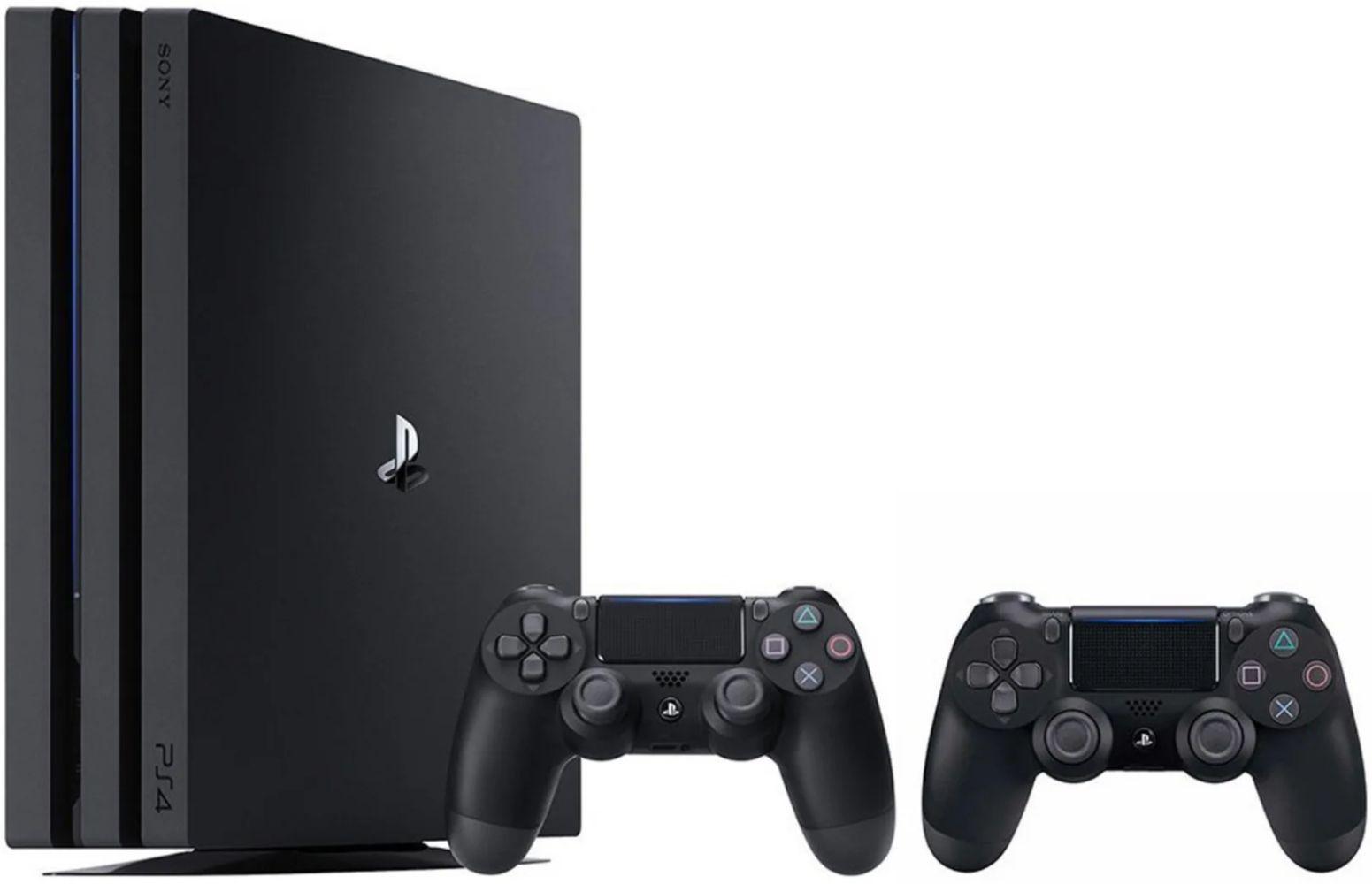 Sony  PlayStation 4 Pro Gaming Console + 2x DualShock 4 Controller (Bundle) - 1TB - Jet Black - Excellent