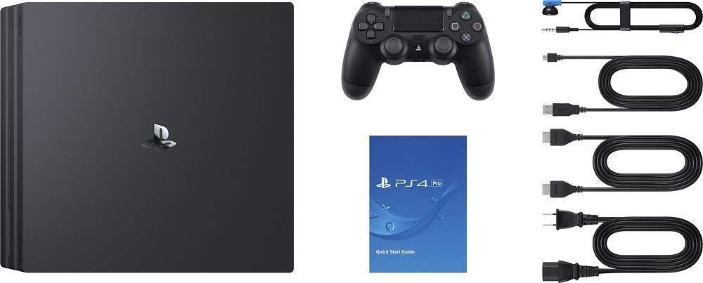Sony  Playstation 4 Pro Solid State Drive Console with Dualshock 4 Wireless Controller Bundle - 1TB - Jet Black - Excellent