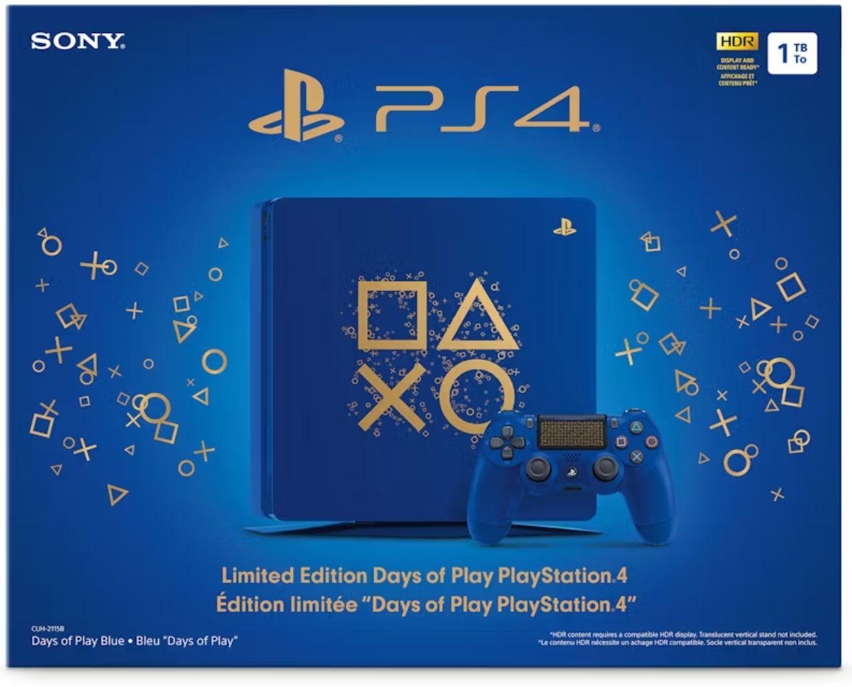 Sony  PlayStation 4 Slim Gaming Console - 1TB - Days of Play Limited Edition (Blue) - Acceptable