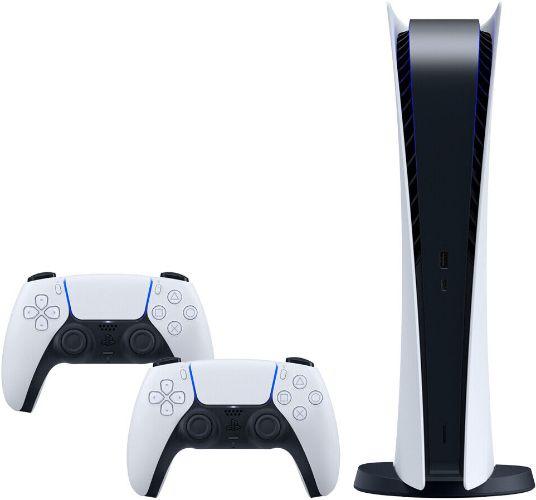 Sony  Playstation 5 Console Digital Edition with 2x DualSense Controllers (Bundle) - 825GB - White - Excellent