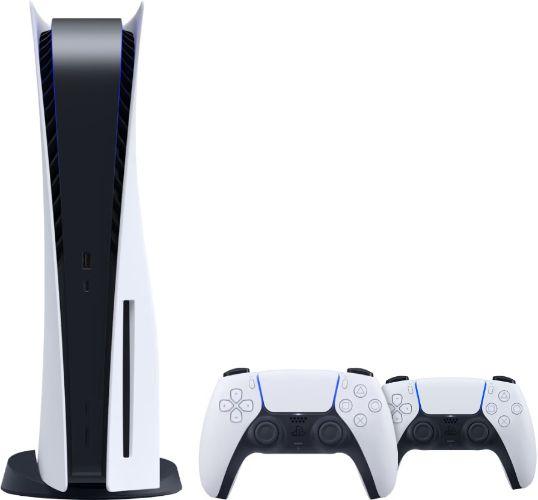 Sony  Playstation 5 Disc Edition with 2x DualSense Controllers (Bundle) - 825GB - White - Excellent