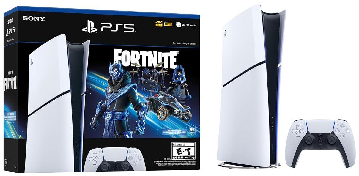 Sony  PlayStation 5 Slim Console Fortnite Cobalt Star Bundle (Digital Edition) - 1TB - White - Excellent