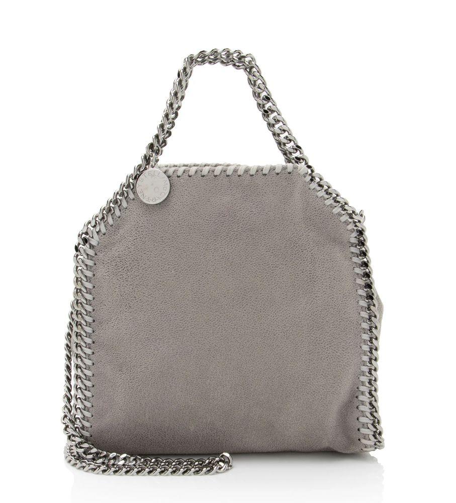 Stella McCartney Shaggy Deer Falabella Tiny Tote - Grey - Faux Leather - Excellent