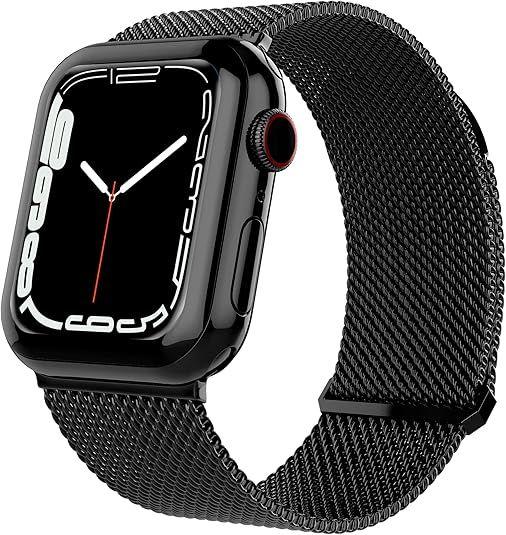 Talk Works  Expandable Mesh Watch Band Compatible with Apple Watch Size 42/44/45MM - Black - Excellent