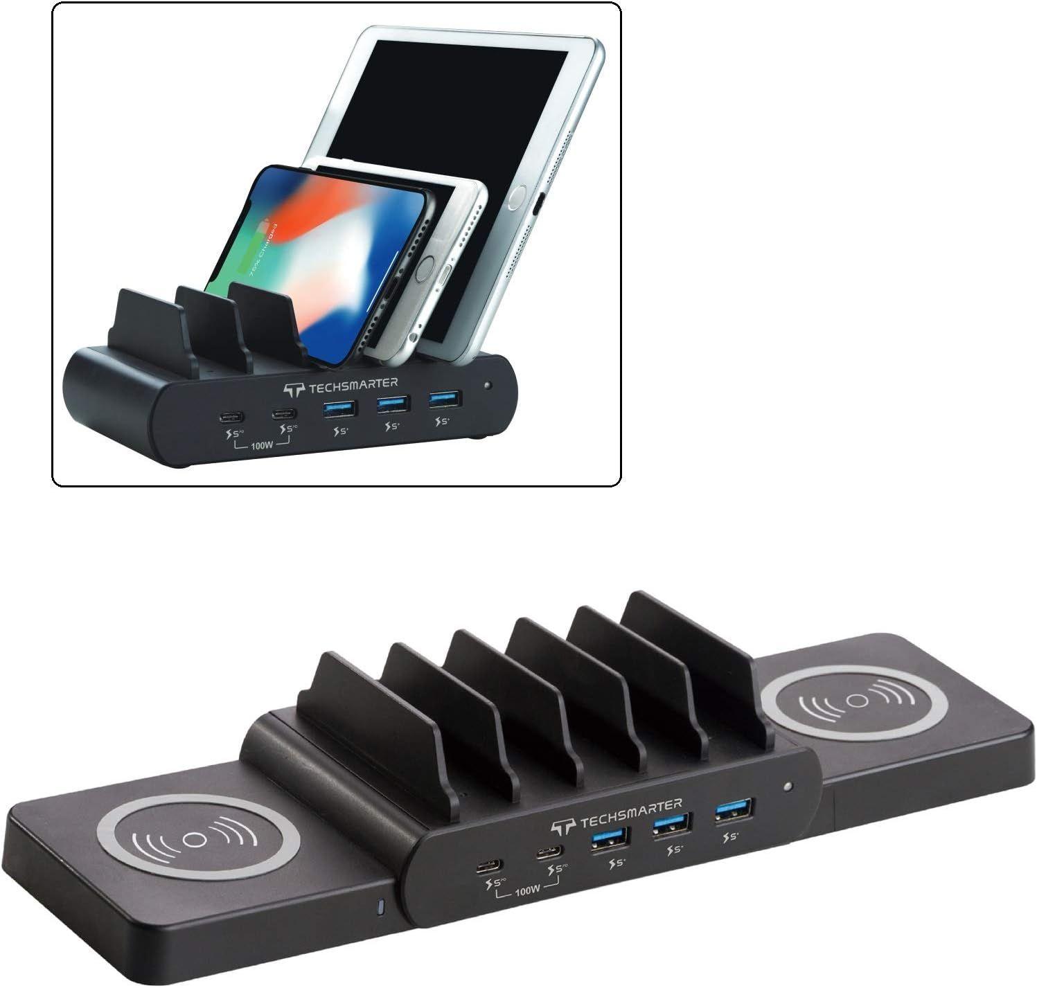Techsmarter  100W 7-Port Charging Station Supreme DUO - Black - Premium