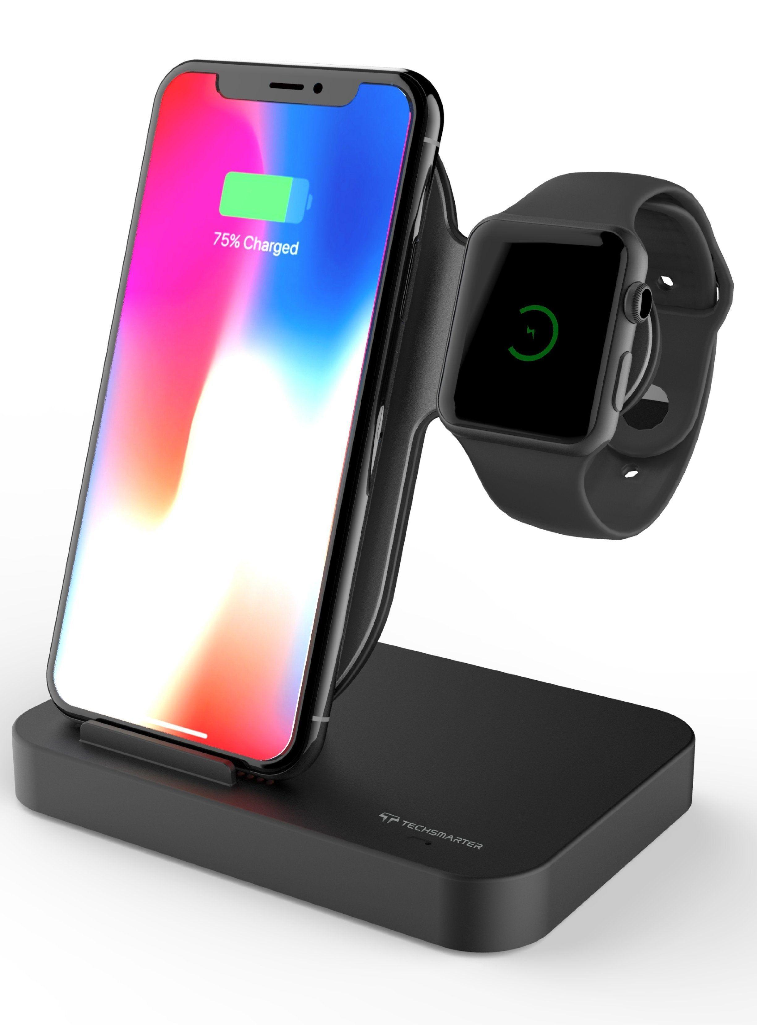 Techsmarter  3-in-1 TSWireless 10W Wireless Charger & Dock - Black - Premium