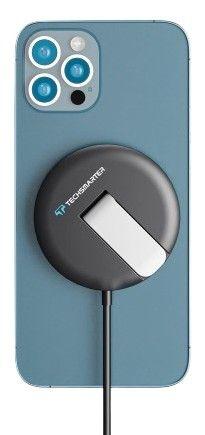 Techsmarter  MagBoost Wireless Charging Pad Kickstand - Black - Premium