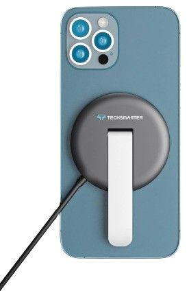 Techsmarter  Magnetic 15W Wireless Charger & Stand with Kickstand - Black - Premium