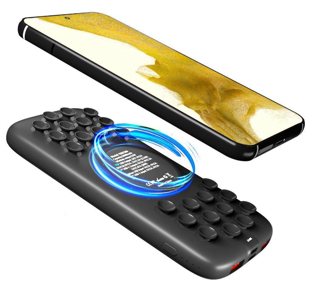 Techsmarter  TSBar 10000 Wireless with Suction & Kickstand - Black - Premium