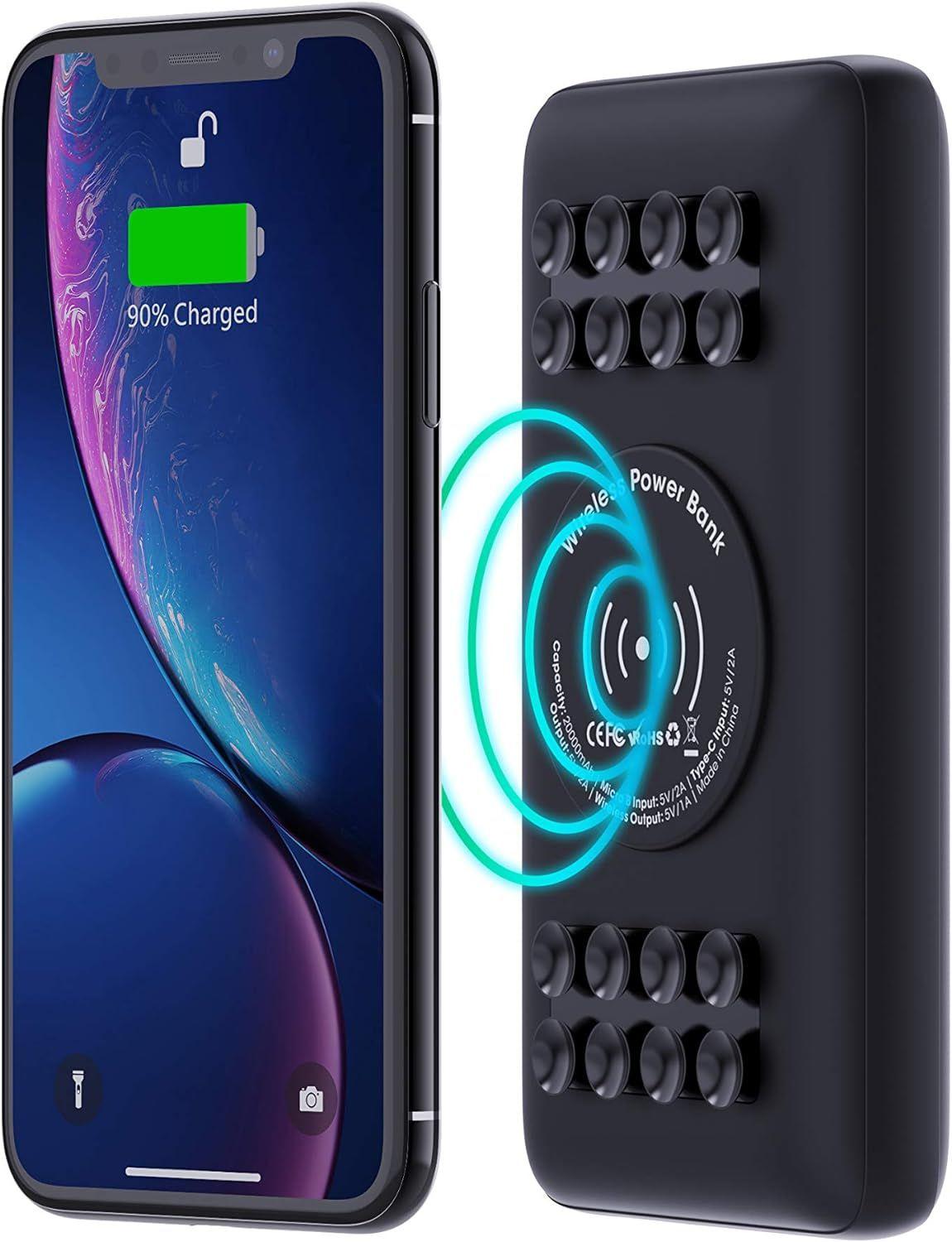 Techsmarter  TSBar 20000 Wireless with Anti-Slip Suction Power Bank - Black - Premium