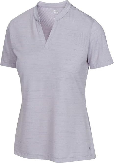 Three Sixty Six  Women's Short Sleeve Collarless Golf Polo Shirt - Midtown Gray - S - Excellent