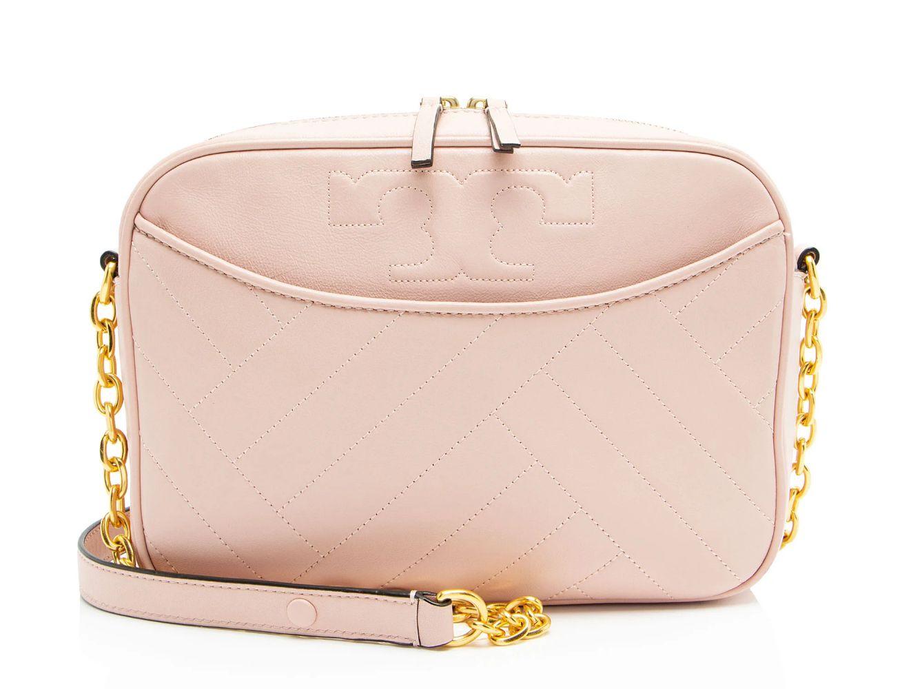 Tory Burch Chevron Leather Alexa Stitch Camera Bag - Pink - Leather - Excellent