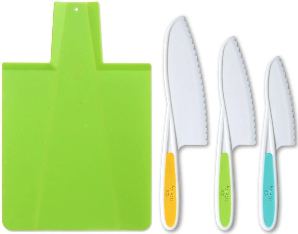 Tovla Jr. Kids Kitchen Knife and Foldable Cutting Board Set