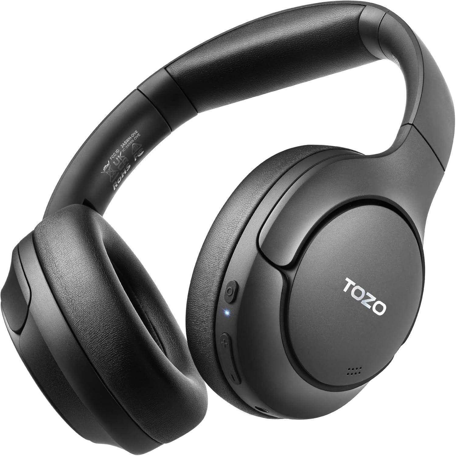 TOZO  HT2 Hybrid Active Noise Cancelling Wireless Headphones - Black - Premium