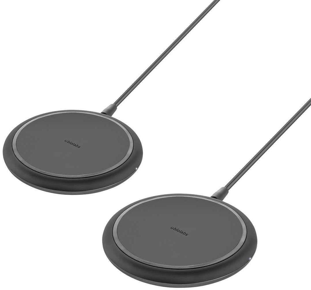 UbioLabs  10W Wireless Charging Pads Universal Qi Charging and USB-A Output (2-Pack) - Black - Acceptable
