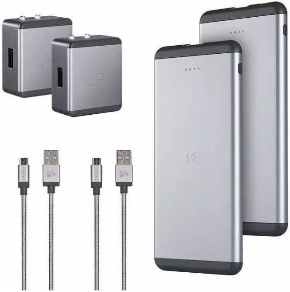ubiolabs  6000mAh Mobile Charging Portable Power Bank Bundle 2-Pack - Silver - Excellent