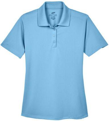 UltraClub Ladies' Cool & Dry 8-Star Elite Performance Interlock Polo (Size L) - Columbia Blue - Excellent