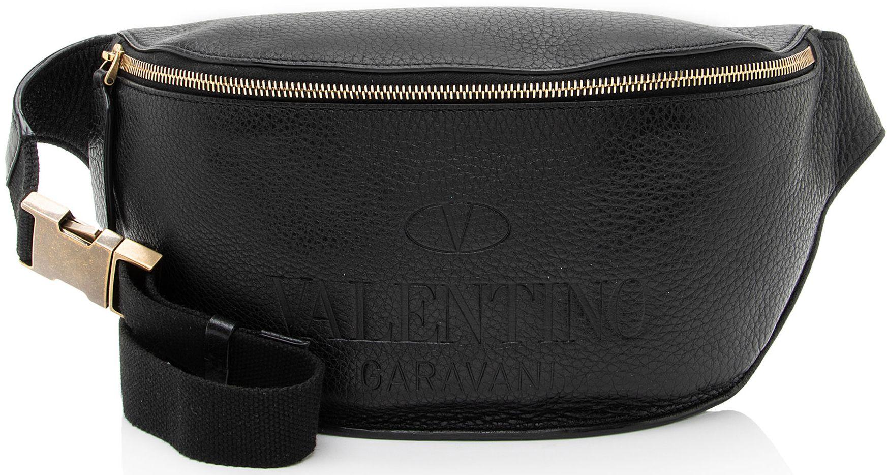 Valentino Leather Identity Belt Bag - Black - Leather - Excellent