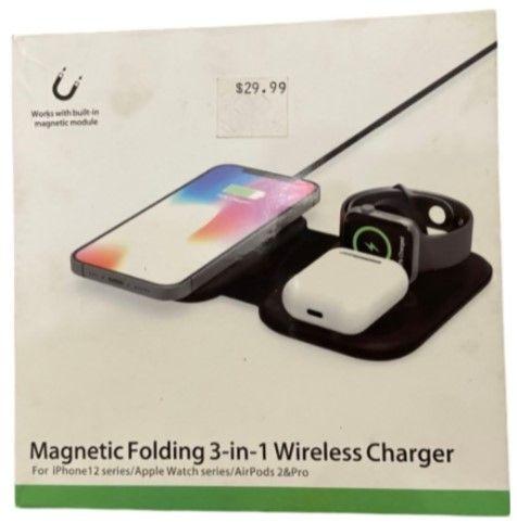 Van Sicklen  Magnetic Folding 3-IN-1 Wireless Charger for Apple - Black - Excellent