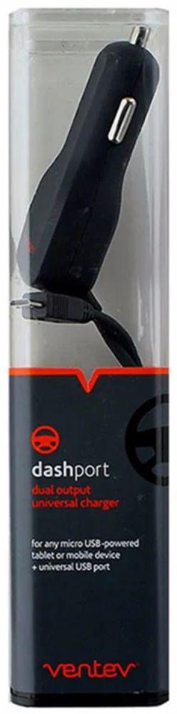 Ventev Dashport 2100c Dual Output Universal Car Charger with Micro USB Connector & 1A USB Port