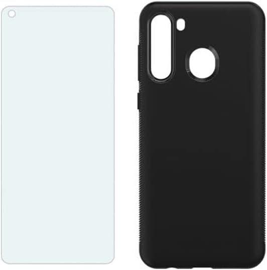 Verizon Clear Phone Case and Blue Light Screen Protector for Samsung Galaxy A21 - Black - Excellent