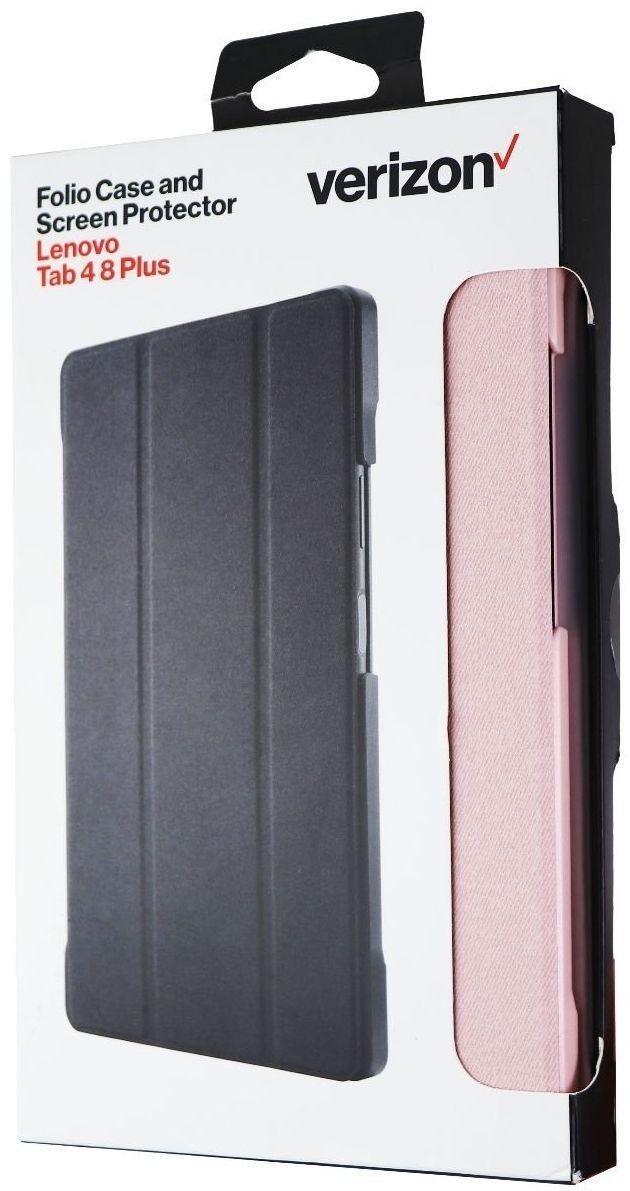 Verizon Folio Tablet Case and Screen Protector for Lenovo Tab 4 8 Plus - Pink - Brand New