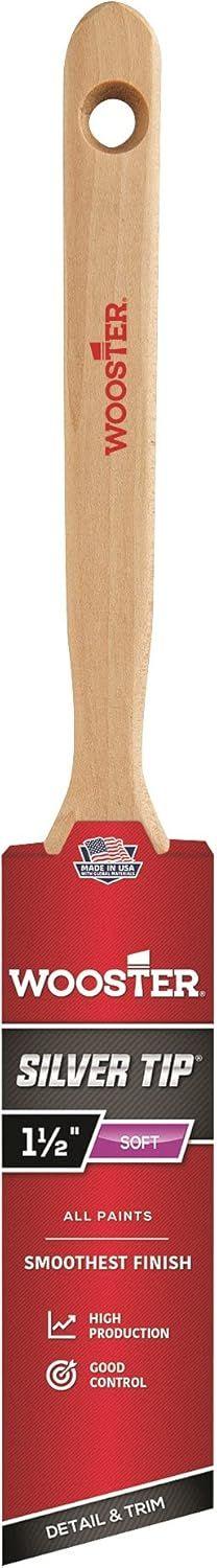 Wooster Brush  5221-1 1/2 Silver Tip Angle Sash Paintbrush 1-1/2-Inch (4 Pack) - Brown - Premium