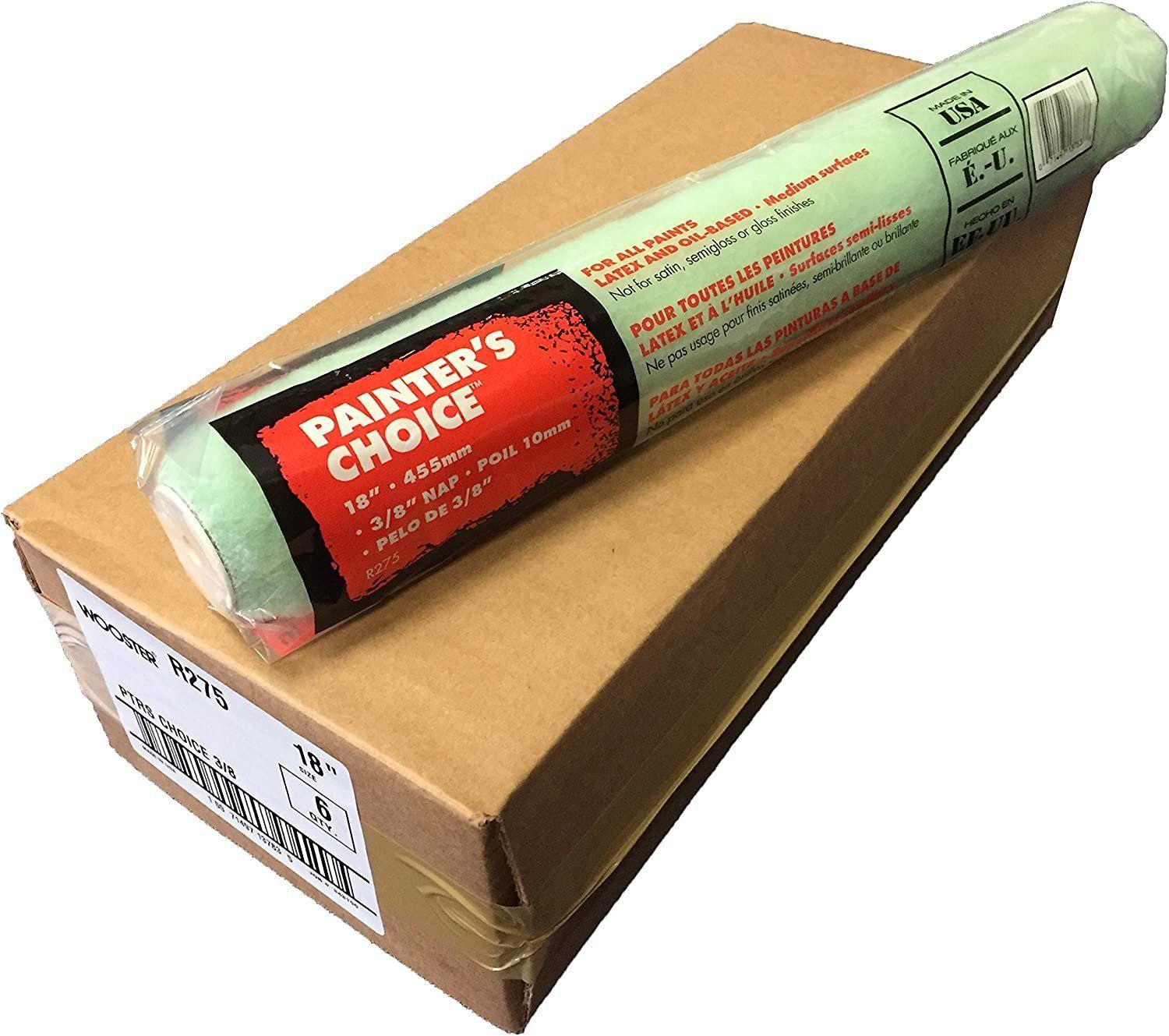 Wooster Brush R275-18 18-Inch Painter's Choice Roller Cover 3/8-Inch Nap (6 Pack)