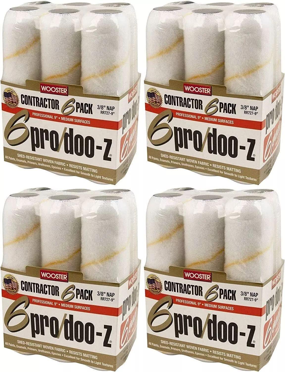 Wooster Brush  RR727-9 Pro/Doo-Z Nap Rollers 3/8-Inch (6 x Pack of 4) - White - Premium