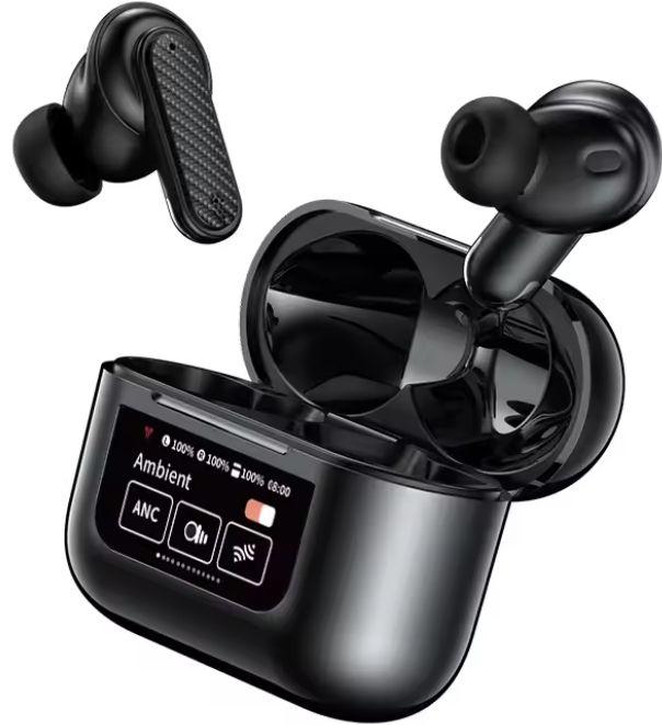 YJZZ  YW08 BT Wireless Earphones Smart LCD Touch Screen - Starry Black - Excellent