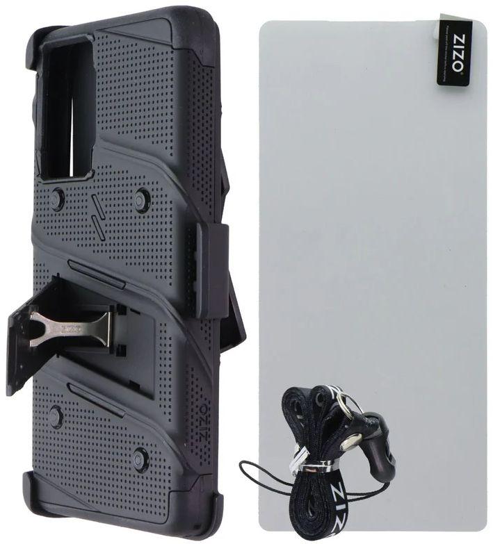 Zizo Bolt Bundle Phone Case & Tempered Glass Screen Protector for Motorola Moto G Stylus 5G (2024) - Black - Brand New